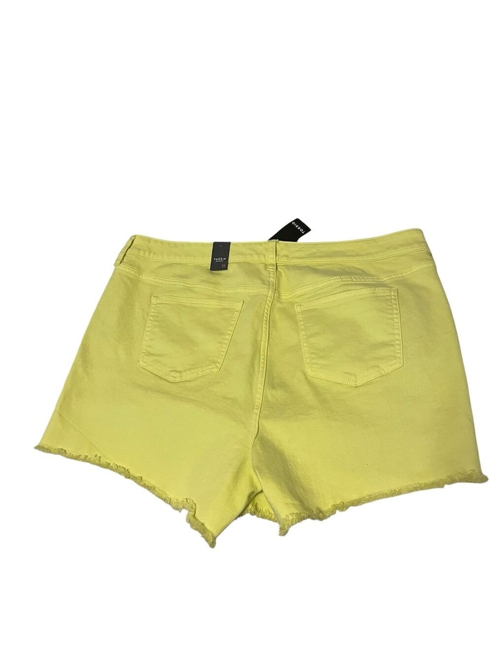 🤗 Torrid High Rise Midi Shorts in a sunny lime yellow color. NWT - Picture 3 of 3